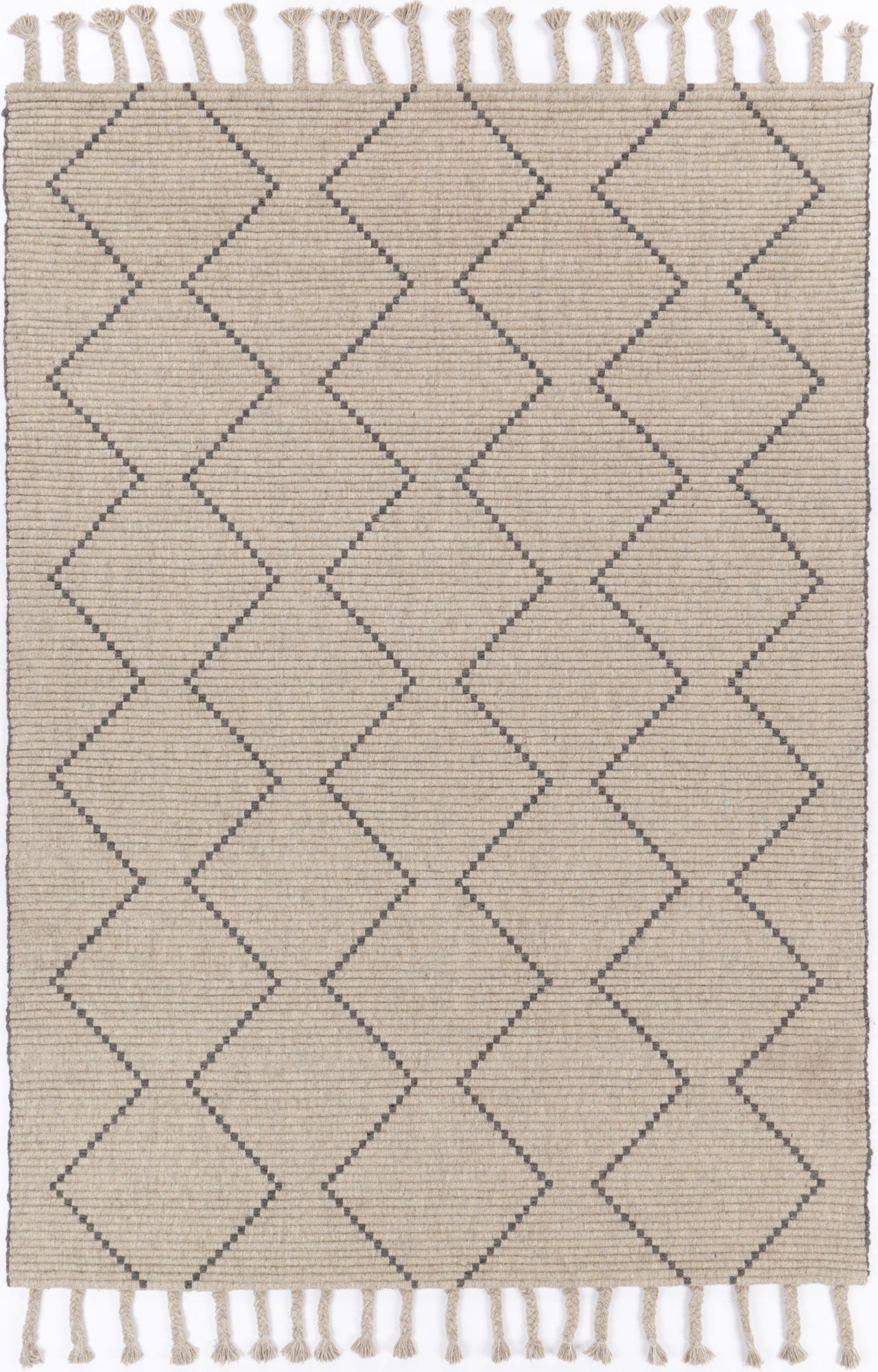 Goa Zig-Zag Wool Blend In Brown Rug