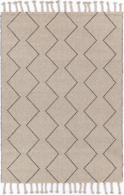 Goa Zig-Zag Wool Blend In Brown Rug