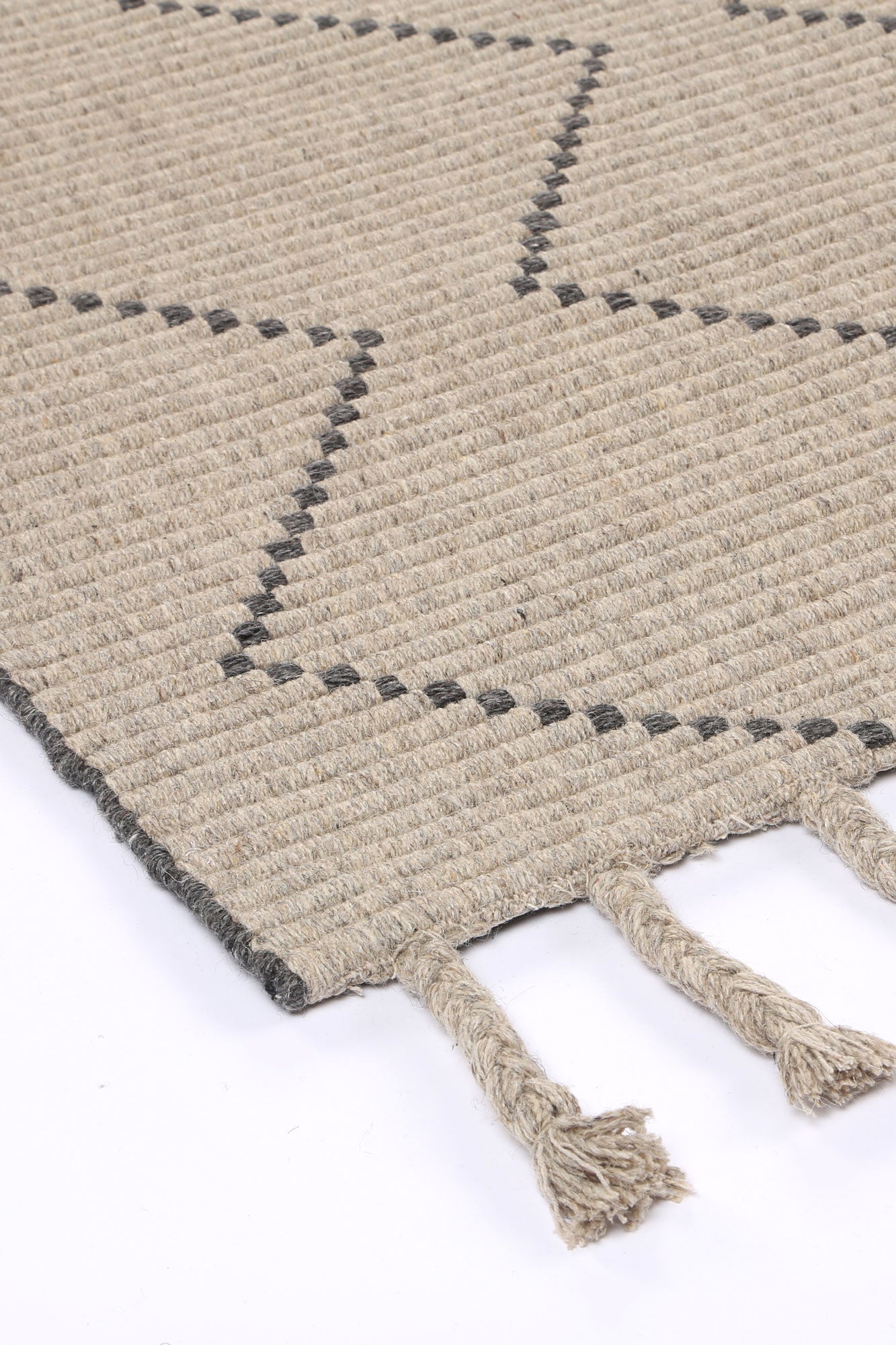 Goa Zig-Zag Wool Blend In Brown Rug