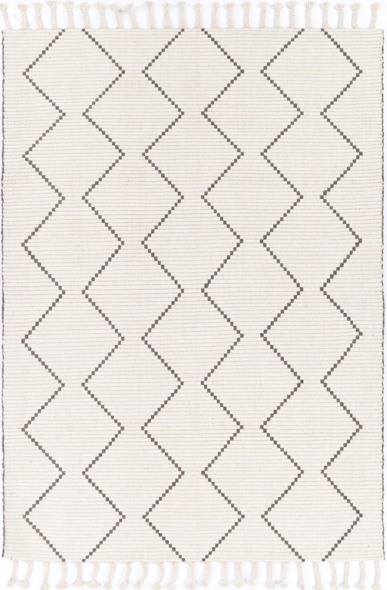 Goa Zig-Zag Wool Blend In Cream Rug