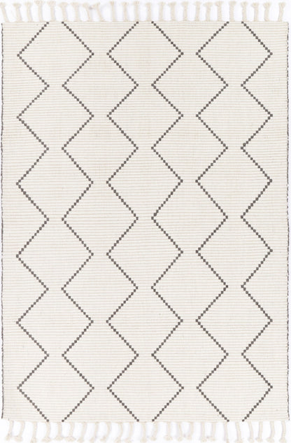 Goa Zig-Zag Wool Blend In Cream Rug