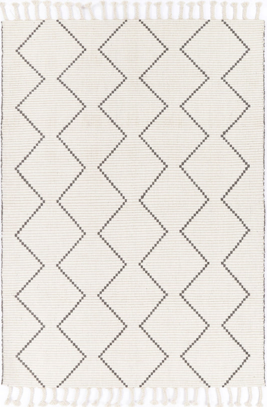 Goa Zig-Zag Wool Blend In Cream Rug