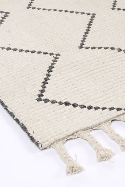 Goa Zig-Zag Wool Blend In Cream Rug