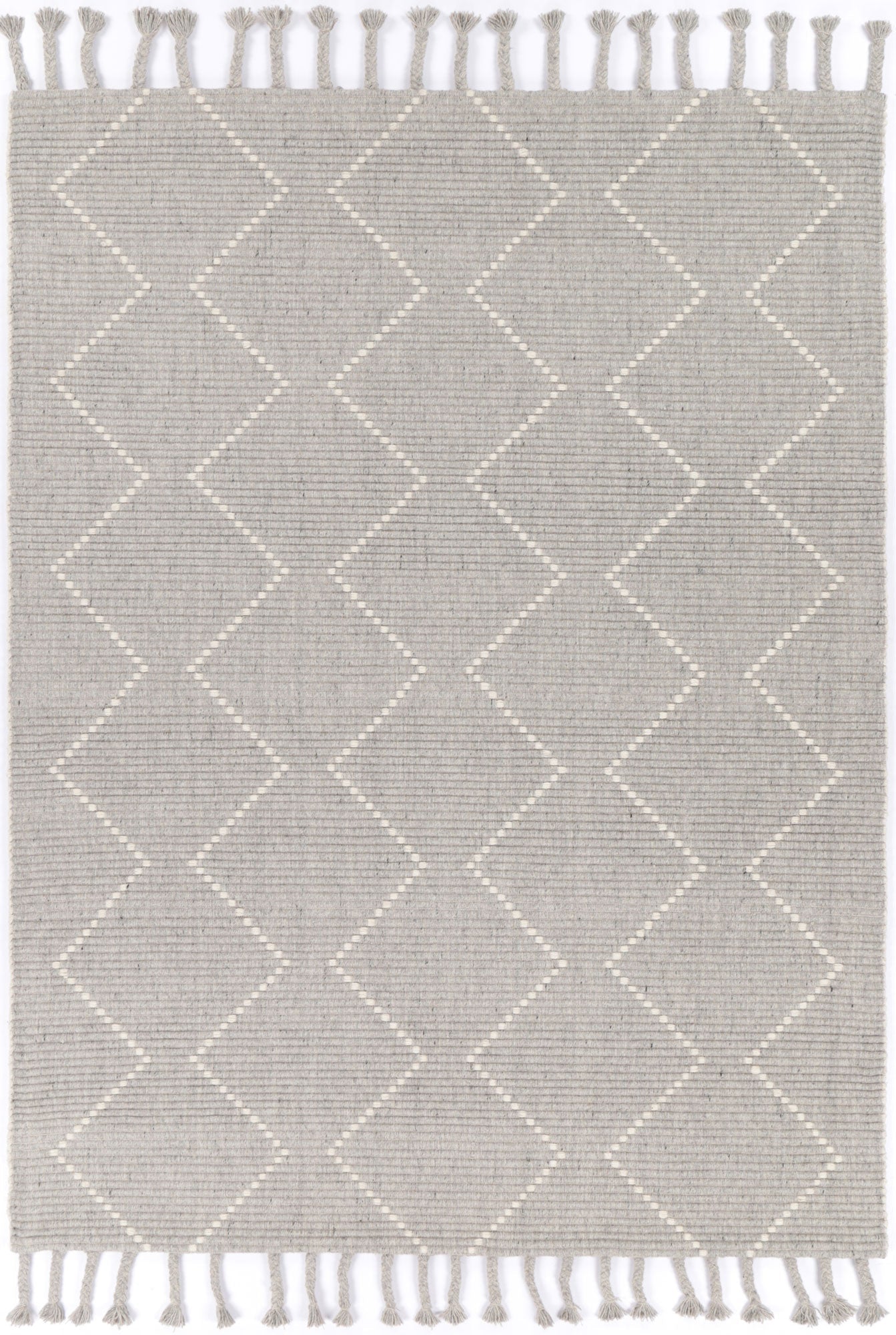 Goa Zig-Zag Wool Blend In Grey Rug