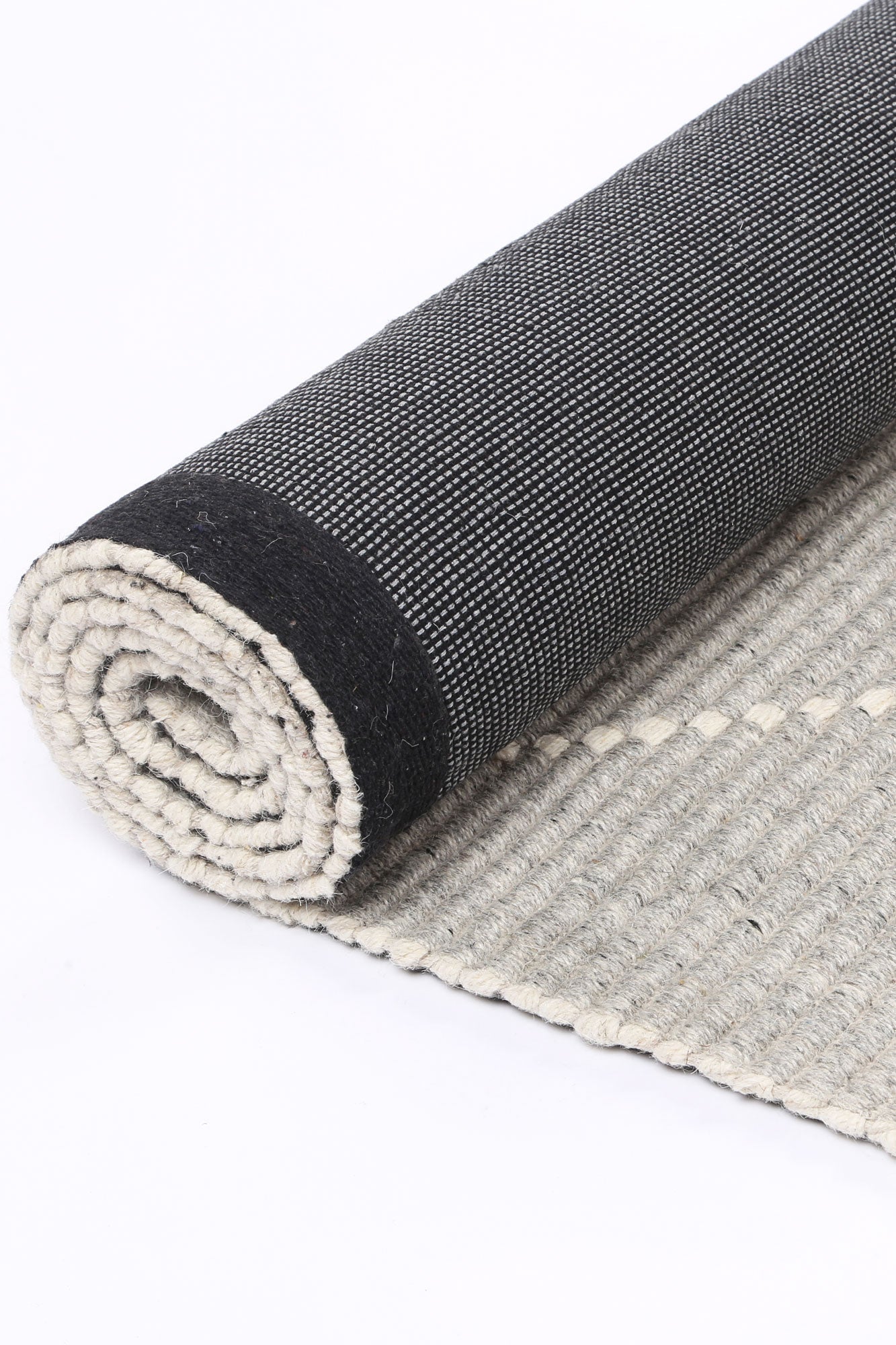 Goa Zig-Zag Wool Blend In Grey Rug