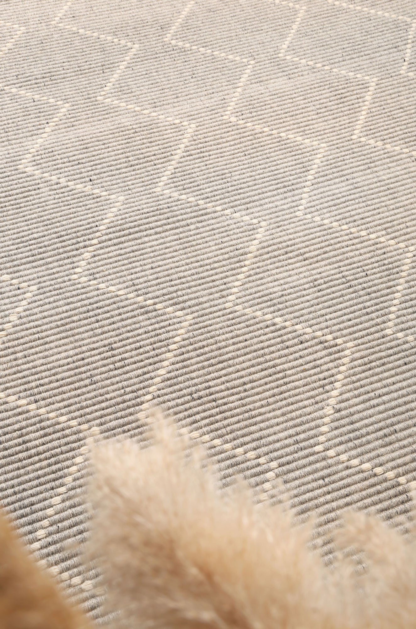 Goa Zig-Zag Wool Blend In Grey Rug