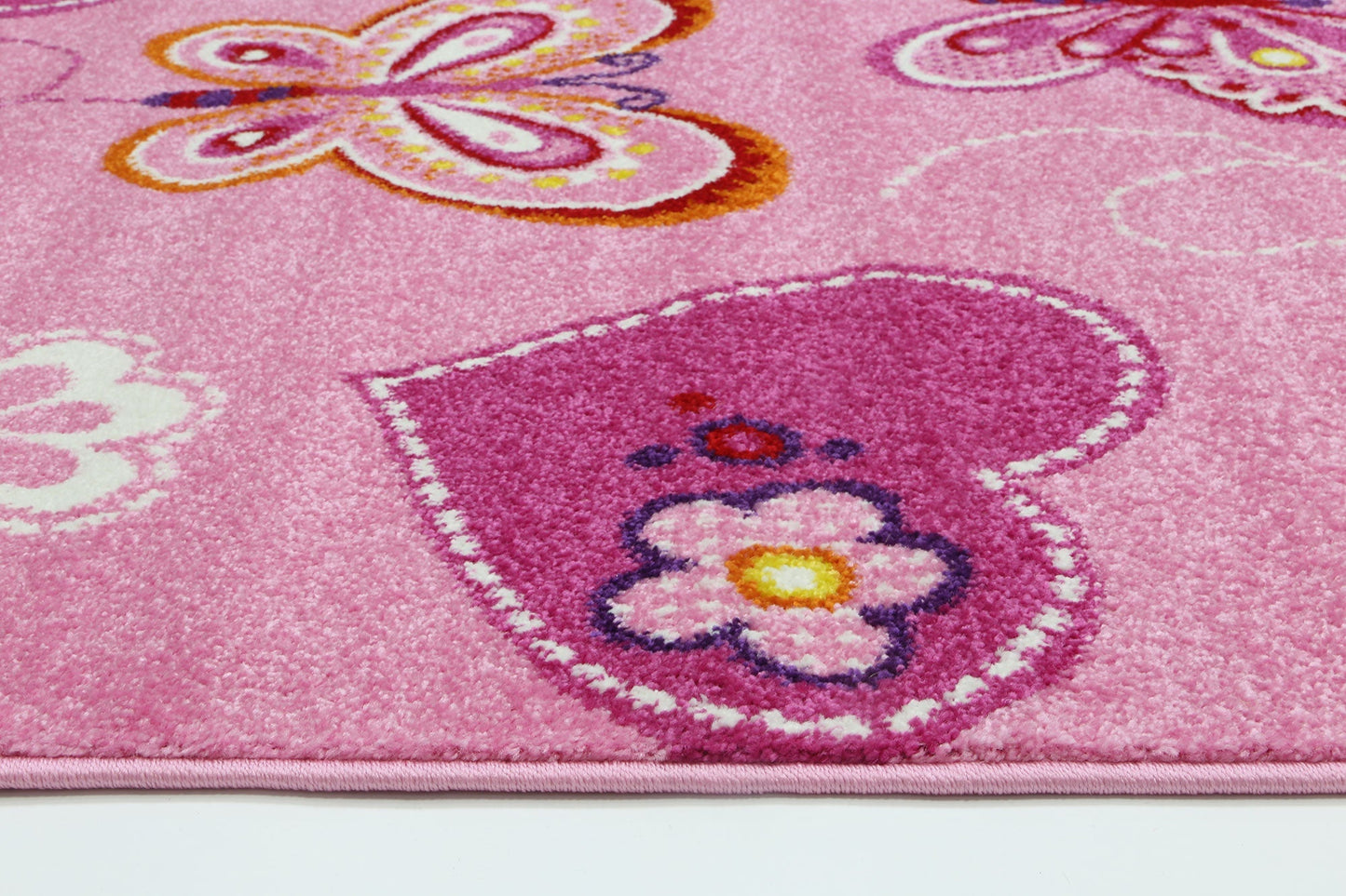 Happy Hands Kids Beautiful Butterflies In Pink Rug