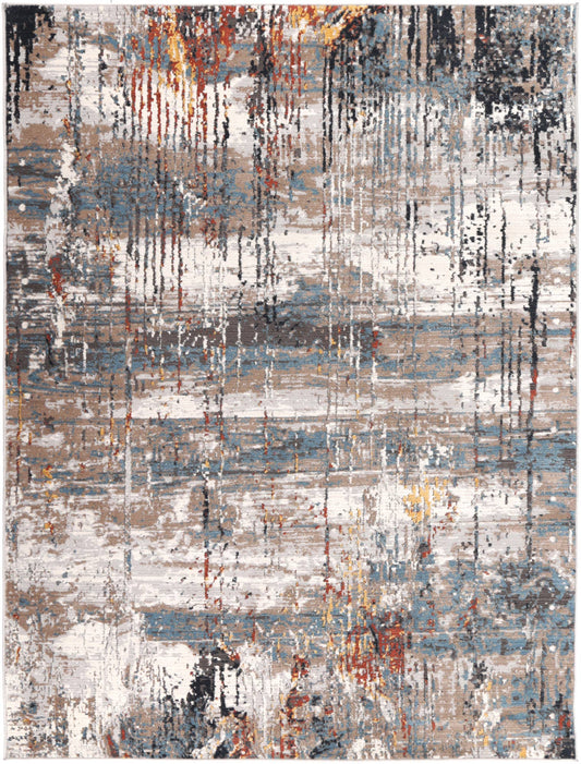 Havana Alquizar Abstract In Beige & Grey Rug