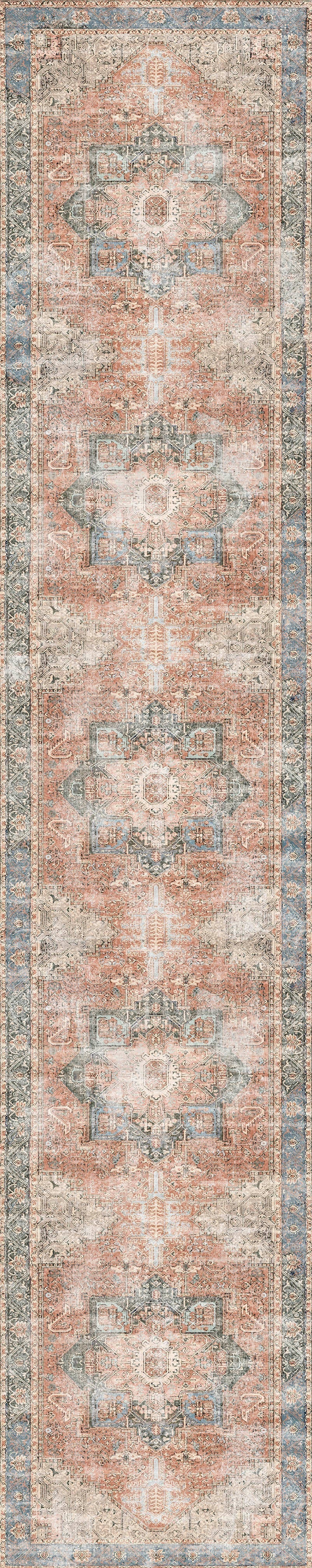 Distressed Vintage Cezanne In Multicolour Rug