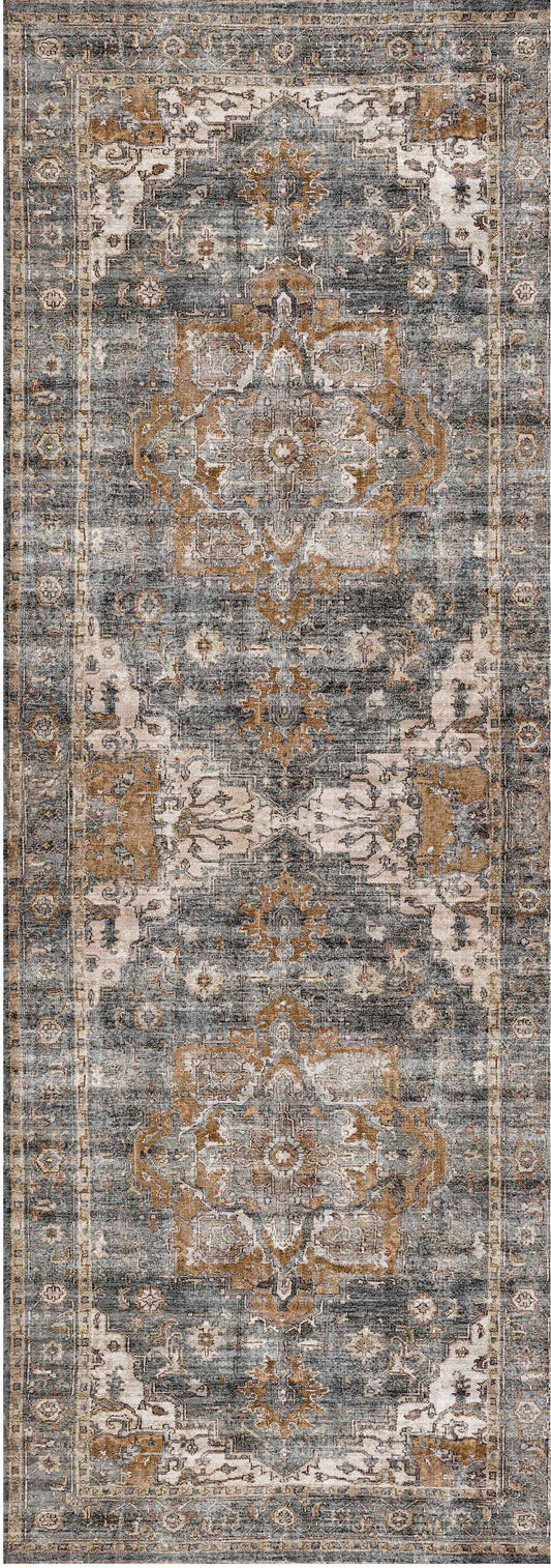 Distressed Vintage Cezanne In Rabbit Grey : Runner Rug