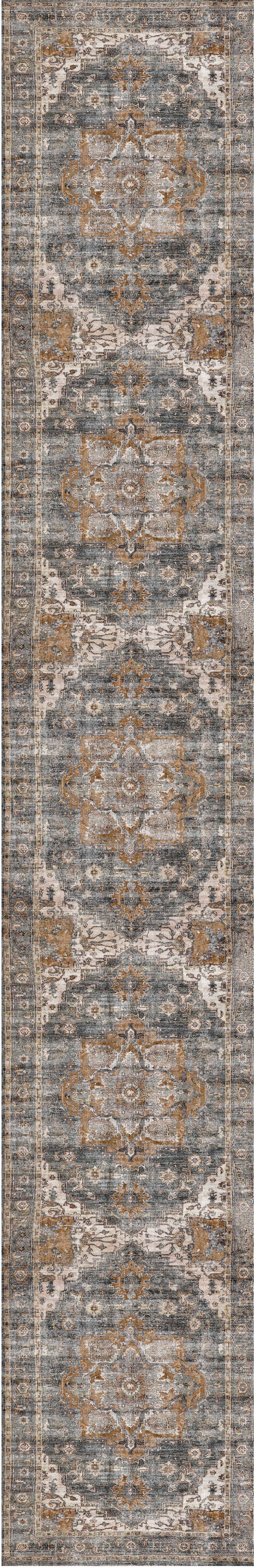 Distressed Vintage Cezanne In Rabbit Grey : Runner Rug