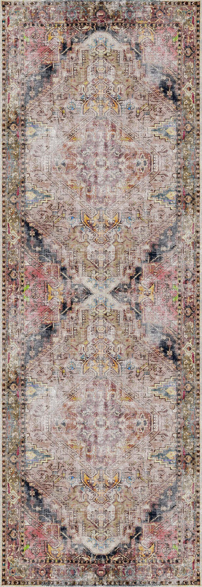 Distressed Vintage Derya Multicolour Rug