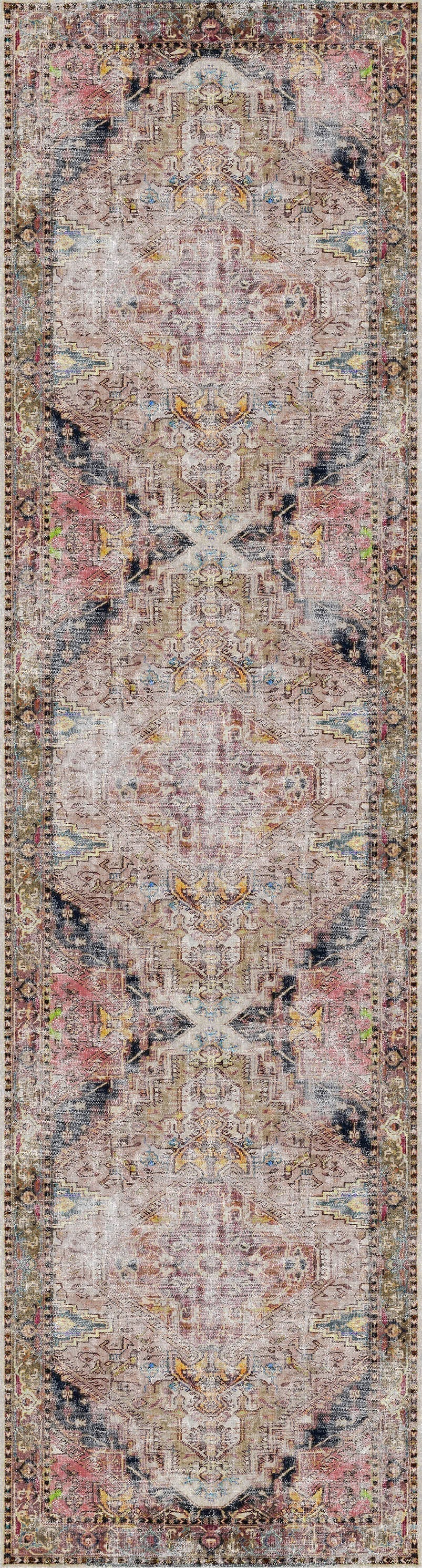 Distressed Vintage Derya Multicolour Rug