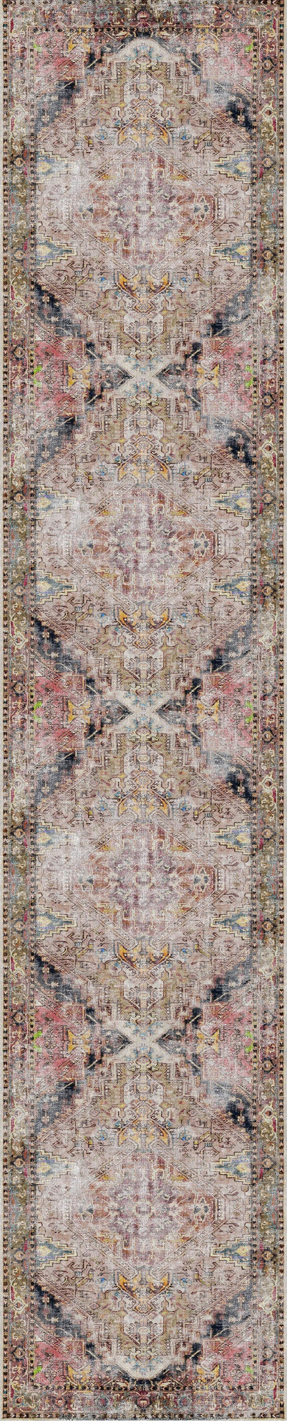 Distressed Vintage Derya Multicolour Rug