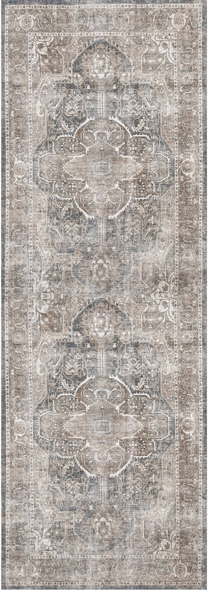 Distressed Vintage Kendra Ash Runner Rug