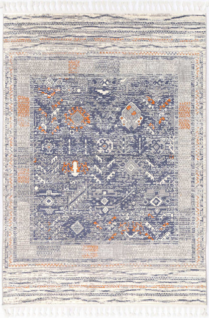 Inca Santiago Contemporary In Blue & Cream Rug