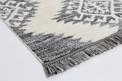 Karzey Chicham Tribal In Cream & Grey Rug