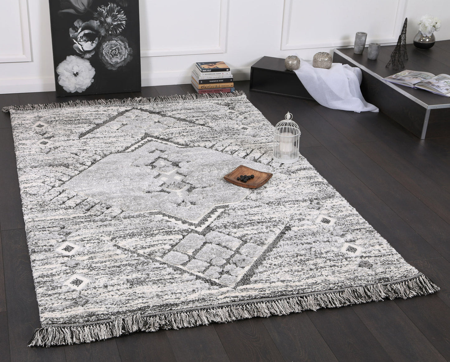 Karzey Komic Tribal in Grey Rug