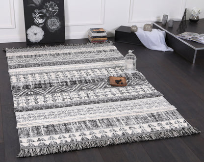 Karzey Tabo Tribal In Cream & Grey Rug