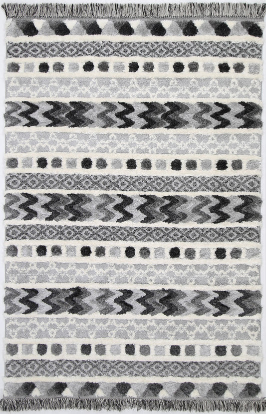 Karzey Kunzum Tribal In Grey Rug