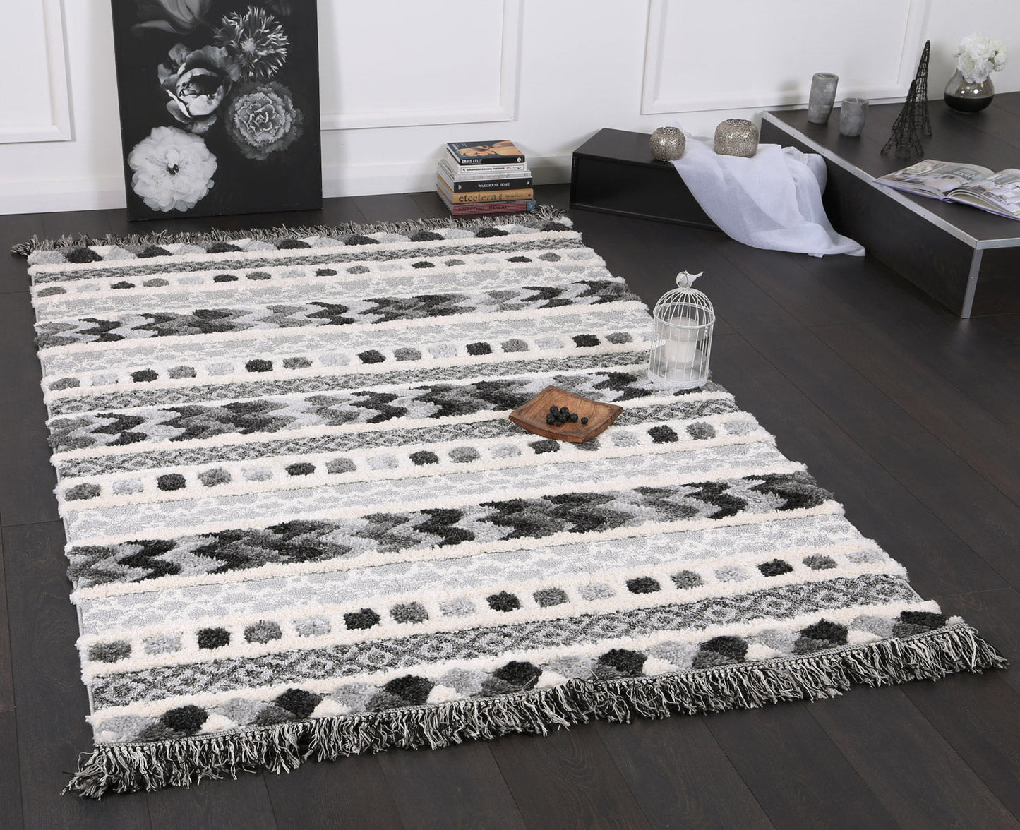 Karzey Kunzum Tribal In Grey Rug