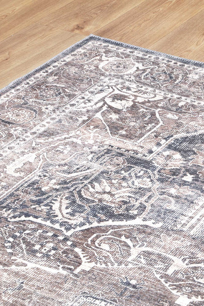 Distressed Vintage Kendra Ash Runner Rug