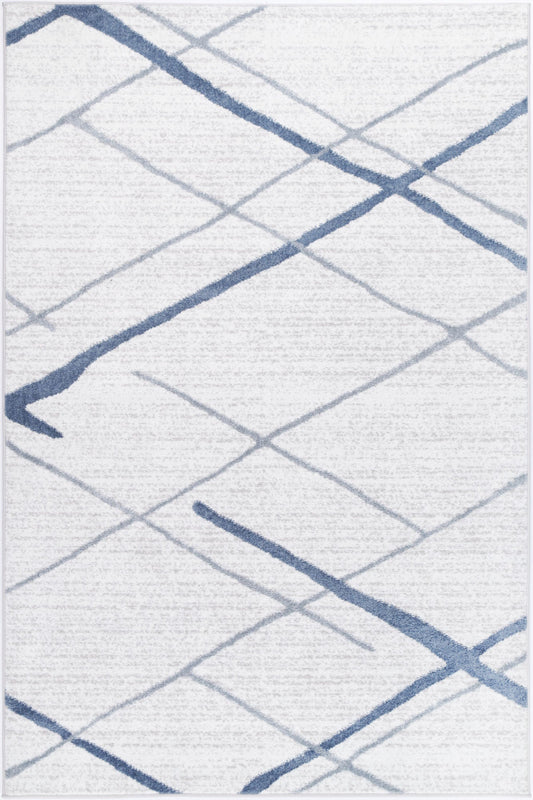 Christina Lattice Contemporary In Blue Rug