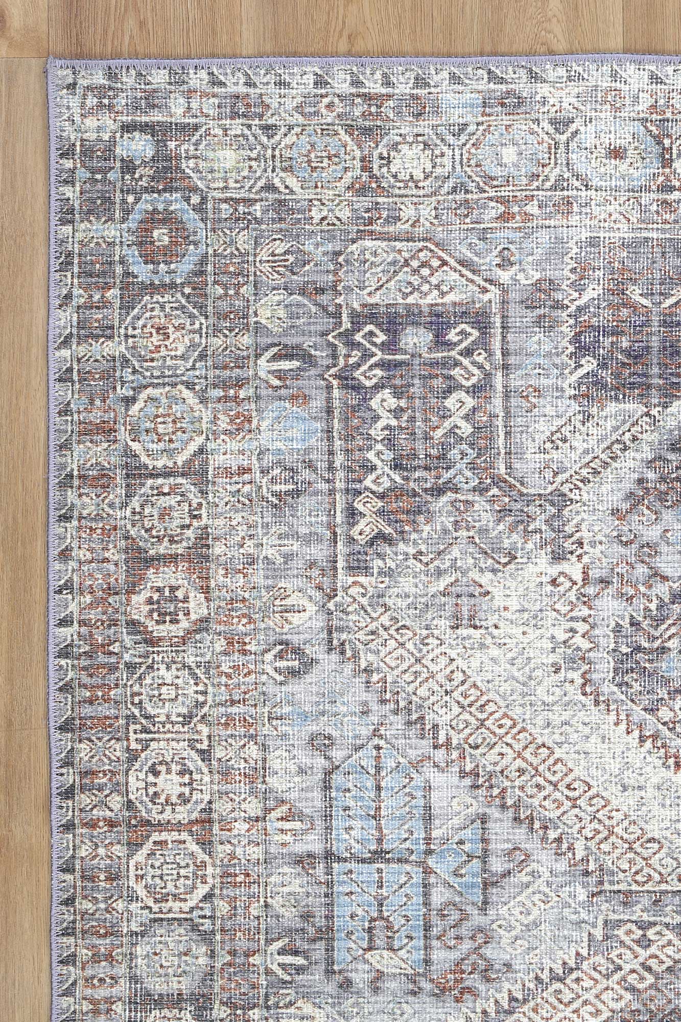 Le Grand Louvre In Grey & Blue Rug