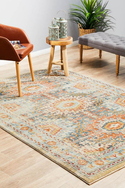 Legacy in Blue and Multi Coloured Rug