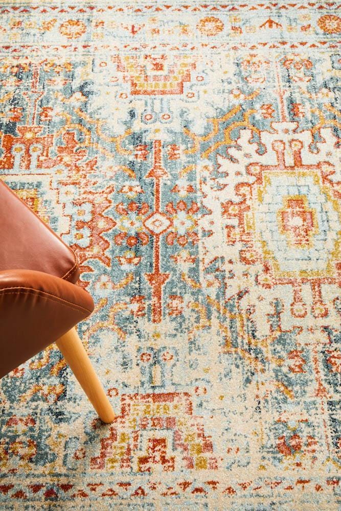 Legacy in Blue and Multi Coloured Rug