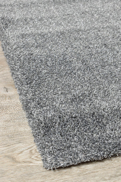 Lila Monochromatic Genteel Elegance Shaggy Pile 090 In Grey Rug