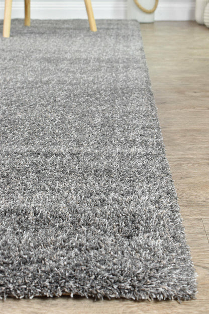 Lila Monochromatic Genteel Elegance Shaggy Pile 090 In Grey Rug