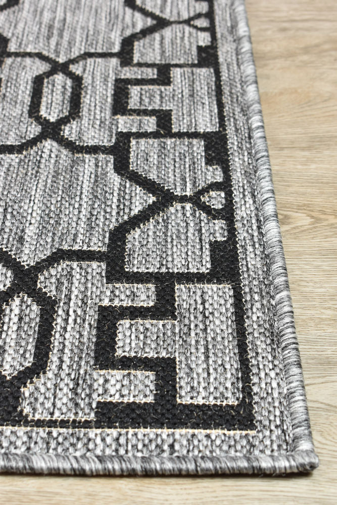 Alaska 208 in Grey & Black : Runner Rug