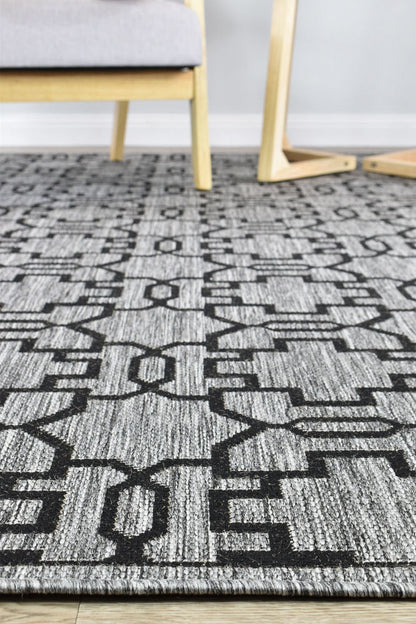 Alaska 208 in Grey & Black : Runner Rug