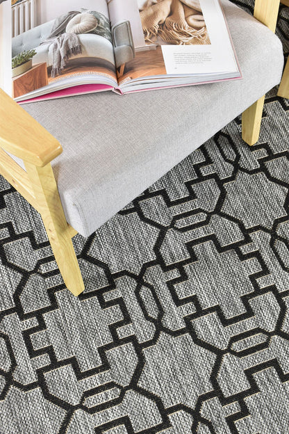 Alaska 208 in Grey & Black : Runner Rug