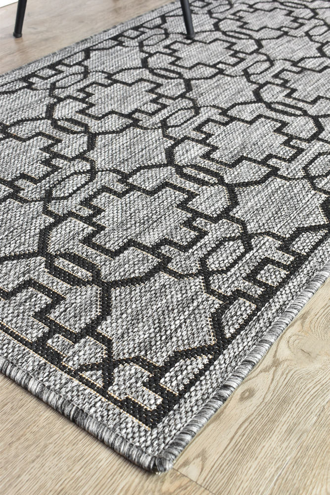 Alaska 208 in Grey & Black : Runner Rug