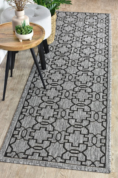 Alaska 208 in Grey & Black : Runner Rug