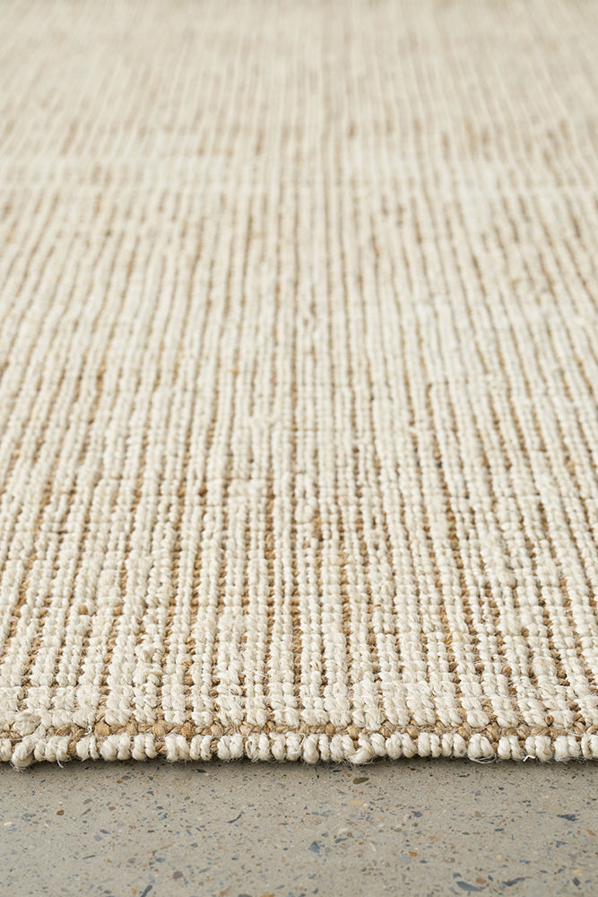 Madras Marlo In White & Beige : Runner Rug