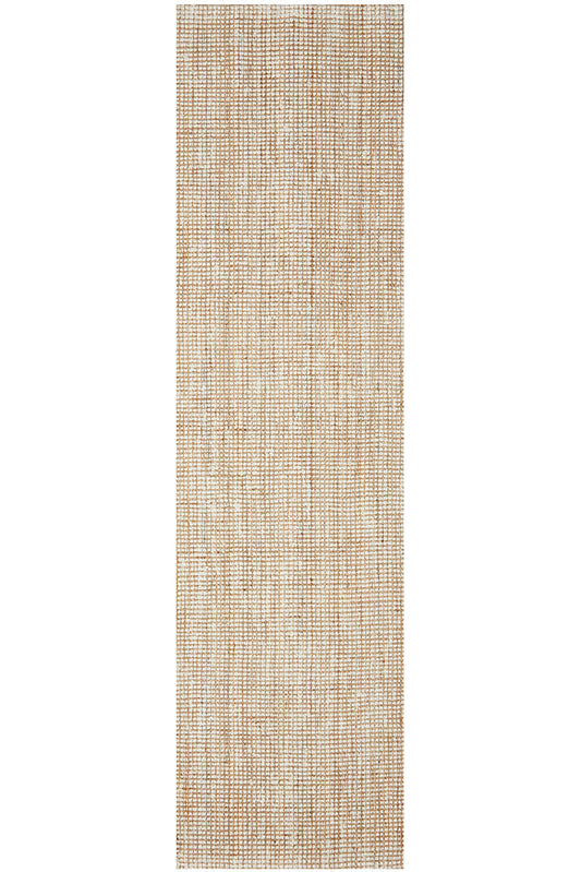 Madras Marlo In White & Beige : Runner Rug