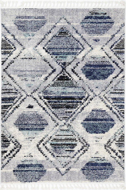 Mario Diamond Geometric in Blue Rug