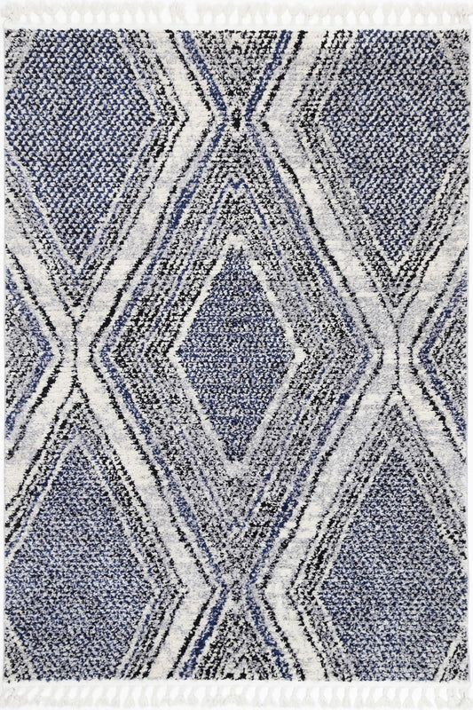 Mario Harlequin Geomteric In Blue Rug