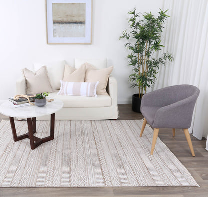 Maryland Kerman Tribal Soft In Beige & White Rug
