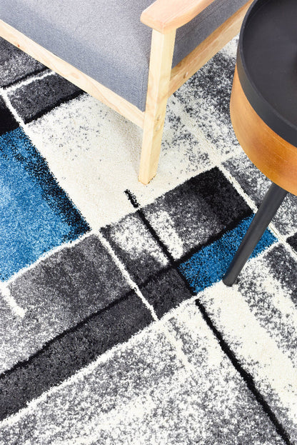 Dahlia 297 In Dark Grey & Turquoise Rug