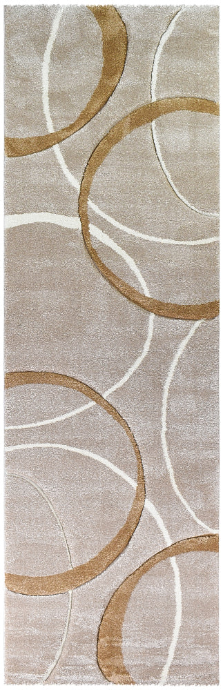 Dahlia 798 In Beige Dark & Beige : Runner Rug