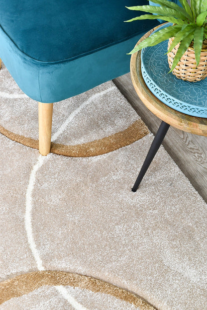 Dahlia 798 In Beige Dark & Beige : Runner Rug