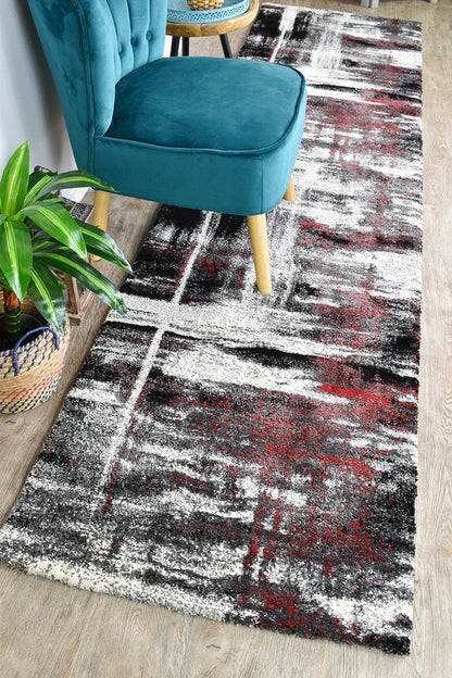 Dahlia 347 In Light Grey & Red Rug