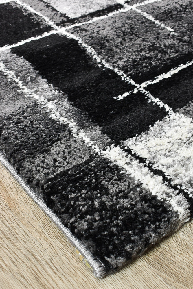 Dahlia 297 In Dark Grey & Black Rug