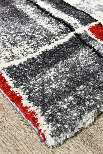 Dahlia 297 in Dark Grey & Red Rug