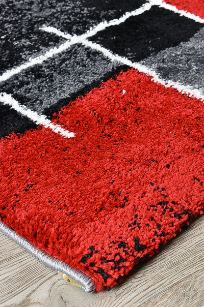 Dahlia 297 in Dark Grey & Red Rug