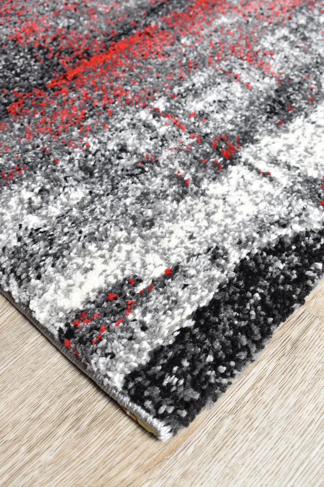 Dahlia 347 In Light Grey & Red Rug